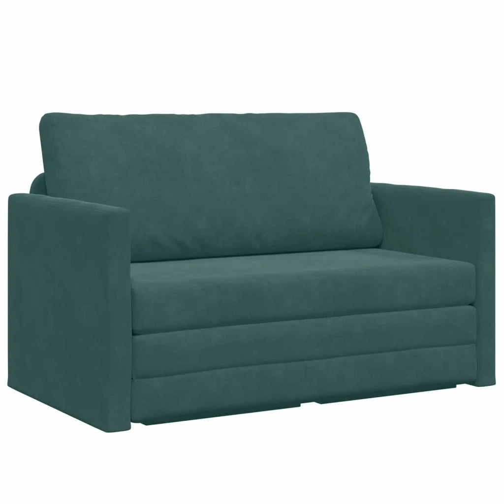 Divano letto | Sof¨¤ letto | Letto singolo Verde Scuro 124 x 71 x 78 cm Velluto
