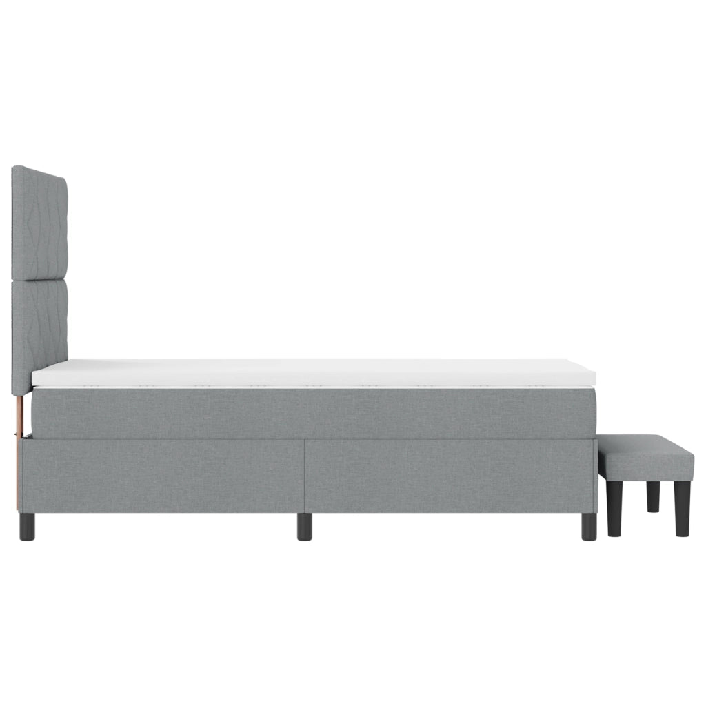 Letto con Rete a Molla con Materasso & Panchina Grigio Chiaro 100x200 cm Tessuto
