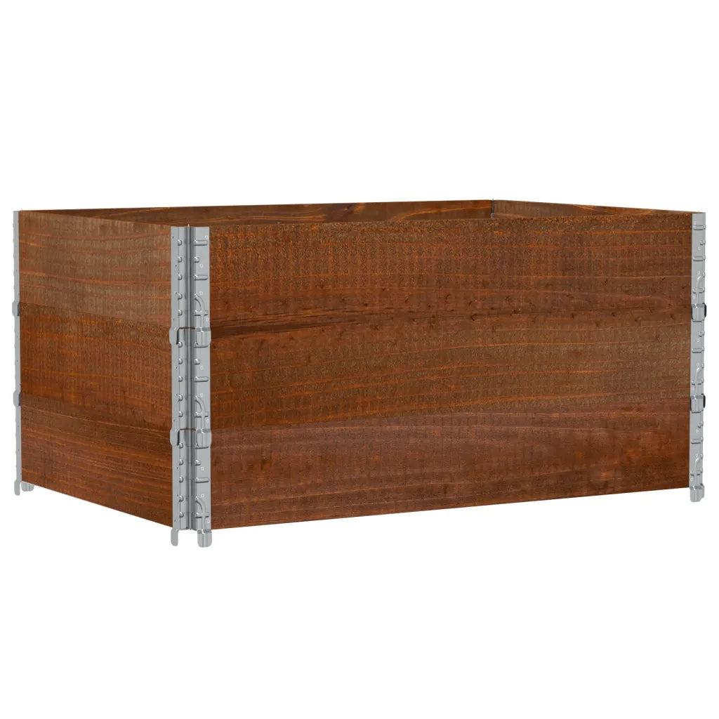 vidaXL Paretali per Pallet 3pz Marroni 120x80cm Legno Massello di Pino