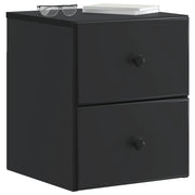 Comodino | Armadio da Notte | Mobiletto da notte a muro con cassetto Nero 34,5 x 33 x 40 cm