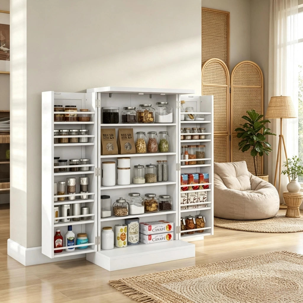 ARMADIO DA CUCINA con 2 ripiani regolabili 60 x 30 x 104 cm Bianco MDF