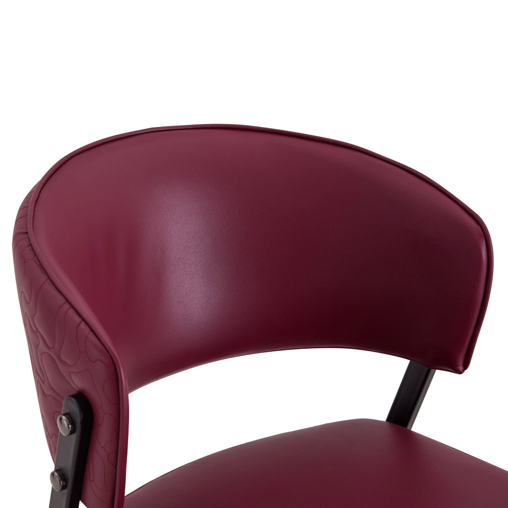 Sedia da pranzo moderna imbottita in PU con struttura in metallo e schienale ergonomico