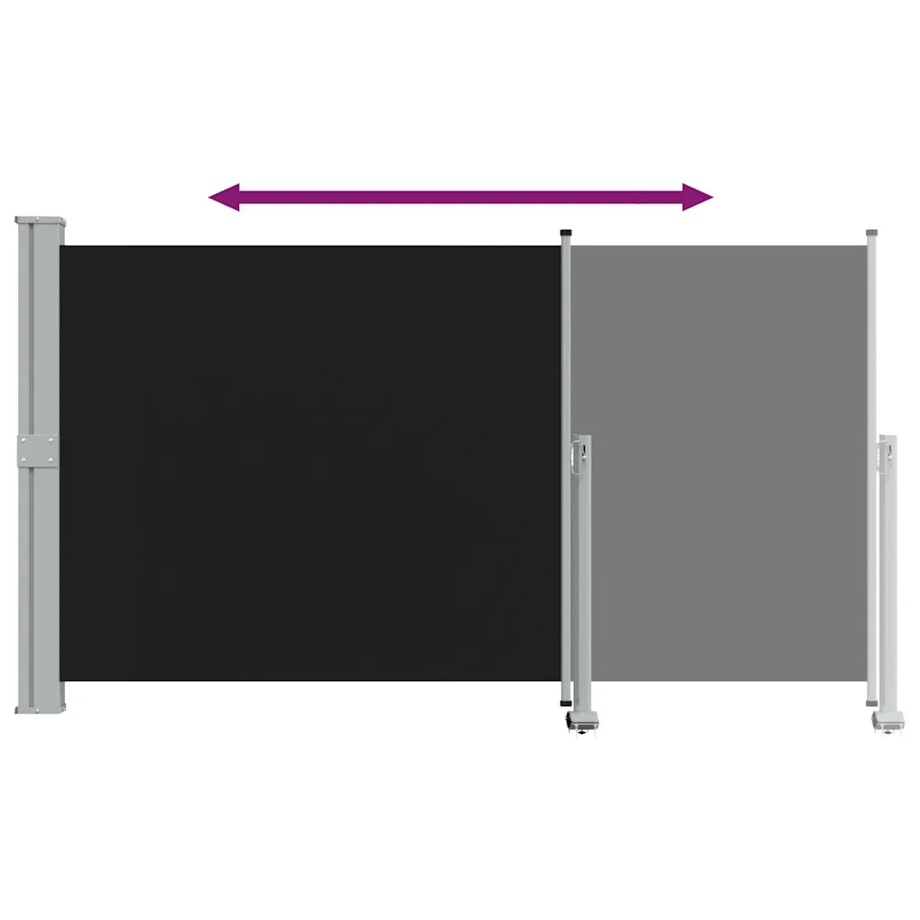 Tenda da Sole Laterale Retrattile 140 x 300 cm Nera 45190