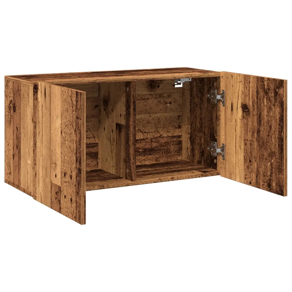 Mobile TV a Parete-Mobile TV a Muro Legno Antico 80x30x41 cm