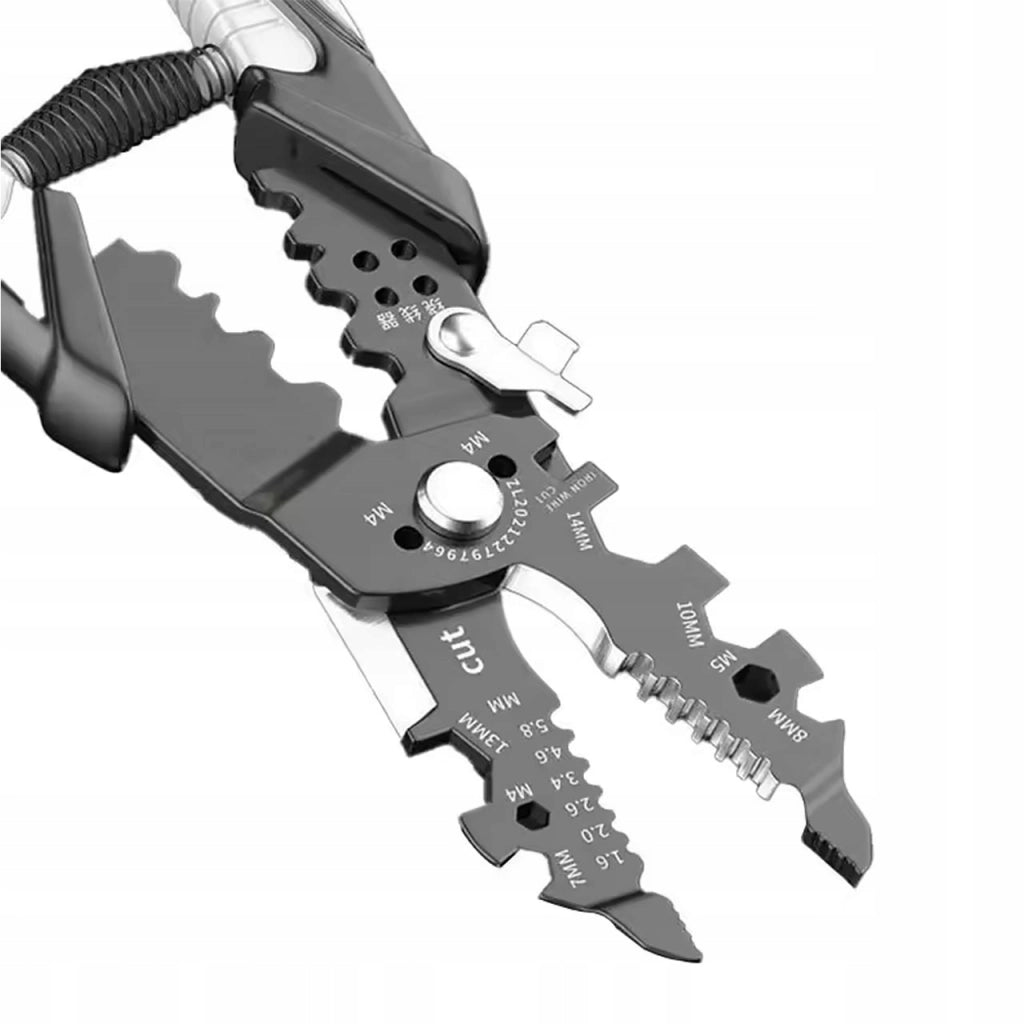 Pinza Elettricista 25 in 1 – Cr-V, 210 mm | Isolamento, Taglio, Crimpatura | Manico Antiscivolo, 240g | Gamma 1.6–5.8 mm