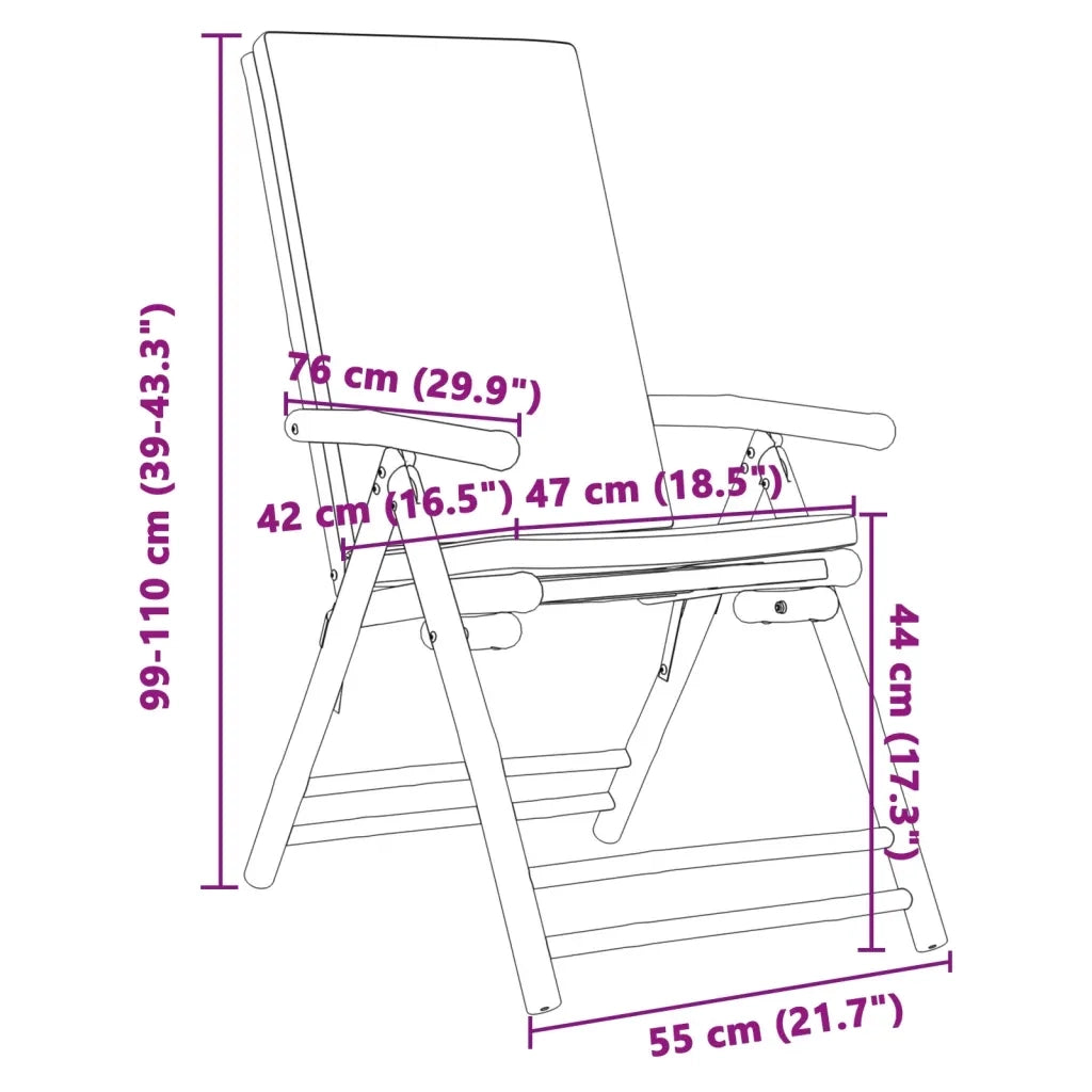 Sedie da Giardino Reclinabili 4 pz Cuscini Grigio Scuro BambÃ¹