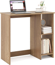 Scrivania da Ufficio, Scrivania con Libreria da Ufficio, Scrittoio con 2 Ripiani, Tavolo in Stile Moderno, per Ufficio, Soggiorno, Camera da Letto, Studio (Naturale)
