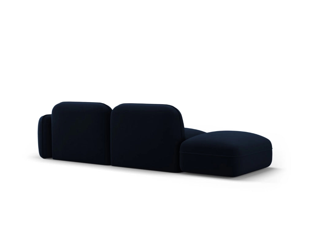 Cosmopolitan Design - Divano modulare sinistro "Sydney" 3 posti in velluto blu reale 