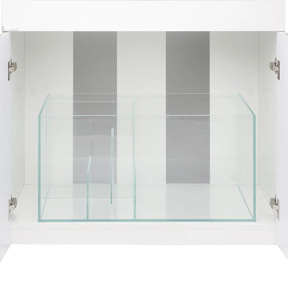 Aqpet Reef Aqua 90 Complete Marine cm90x50x50h - vasca in vetro extrachiaro con supporto e sump Colore: Nero