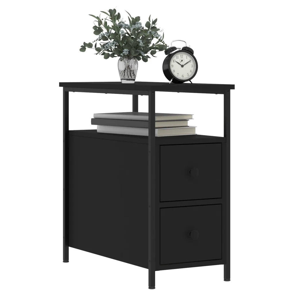 Comodini 2 pz Neri 30x60x60 cm in Legno Multistrato 826064