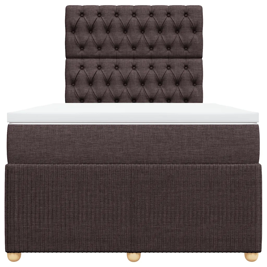 vidaXL Giroletto a Molle con Materasso Marrone Scuro 120x190cm Tessuto