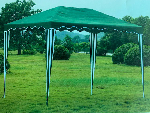Gazebo da Giardino 3x4m in Metallo Copertura in Poliestere Morel Parasole Verde
