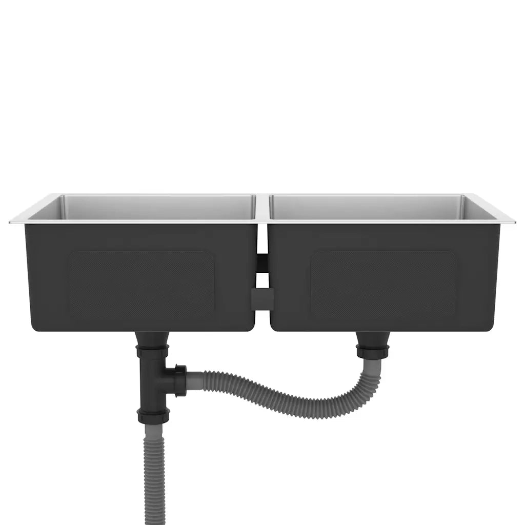 Lavello da Cucina Lavorato a Mano-Lavandino-Lavabo in Acciaio Inox 771557