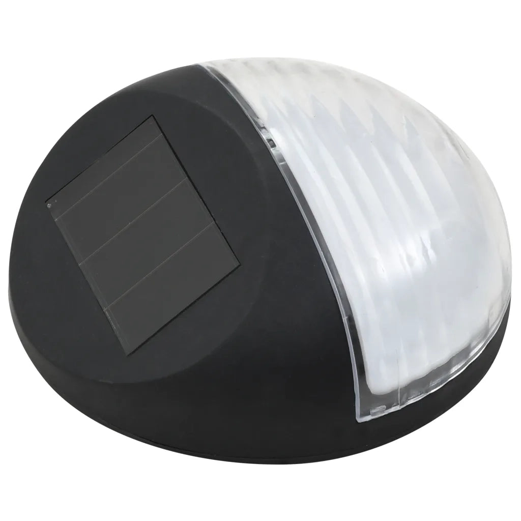 Lampade Solari da Parete da Esterni a LED 12 pz Rotonde Nere 44472