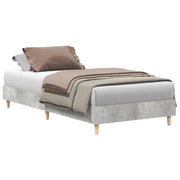 Letto singolo | Letto per adulti | Giroletto senza Materasso Grigio Cemento 75x190 cm Truciolato