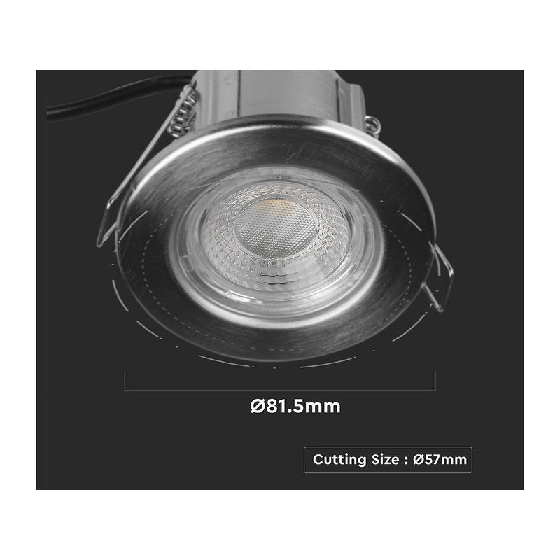 Faretto Led da Incasso Dimmerabile 5W 6400K Colore Nichel Satinato IP65 Resistente al Fuoco Senza Driver SKU-8179