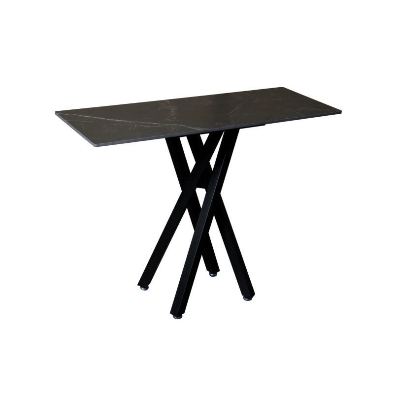 Consolle Astor 100x40x78cm Top Ceramica Amica Nero Marmorizzato