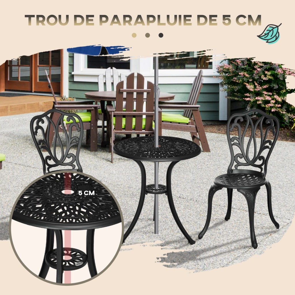 Set divano da giardino 2 posti con sedie e tavolino ¨C zephmum ¨C nero, polyrattan, metallo