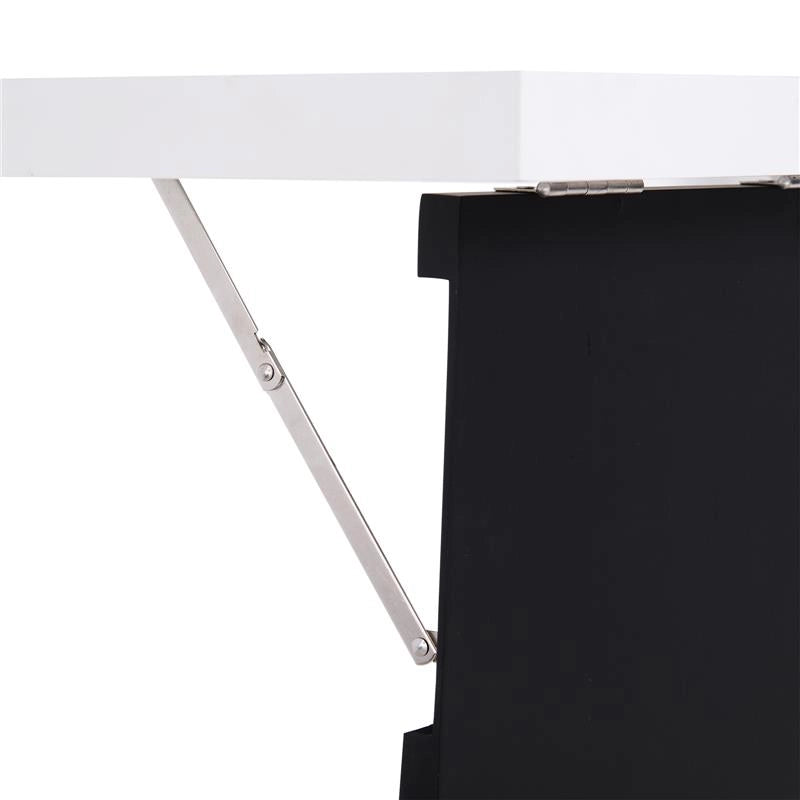 TAVOLO SCRIVANIA PIEGHEVOLE A MURO CON LAVAGNA 60 X 94.5 X 147 CM BIANCO E NERO