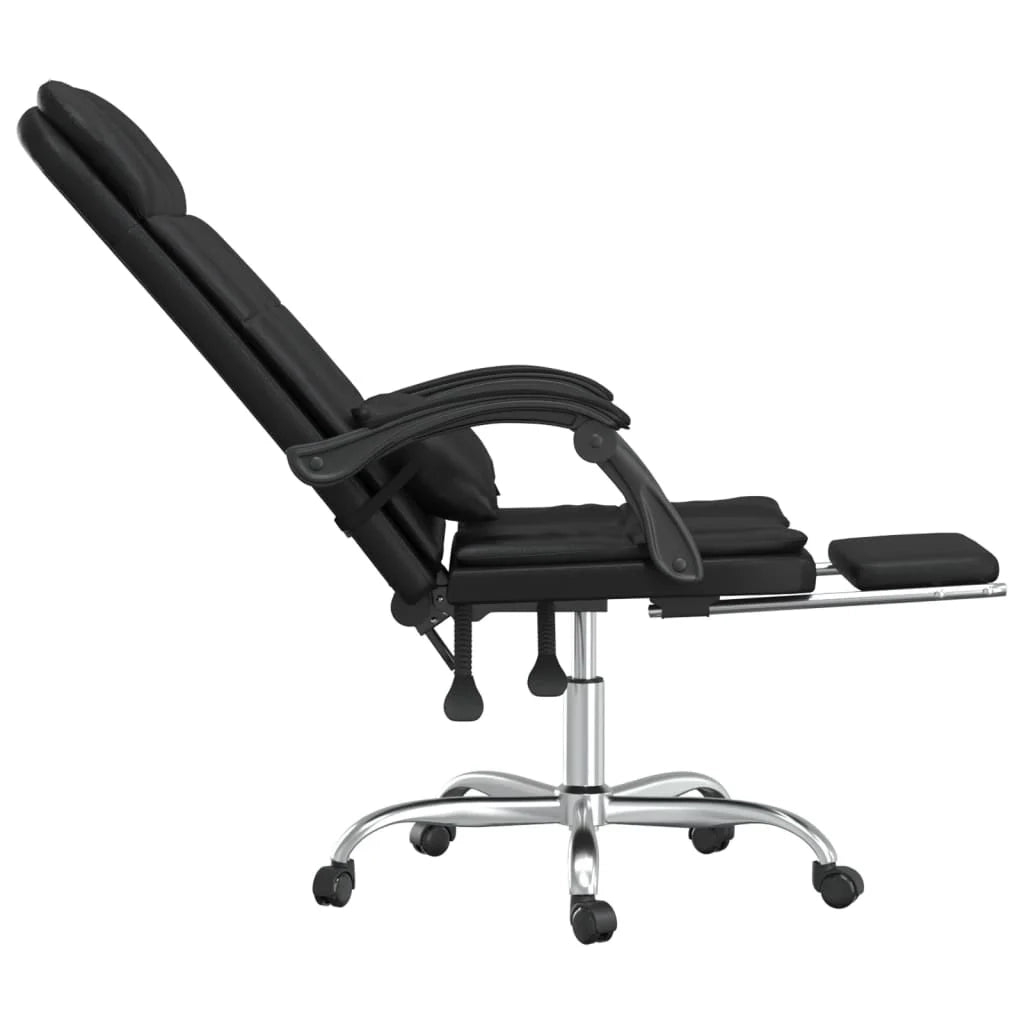 Poltrona massaggiante reclinabile per ufficio computer studio similpelle nera 02_0025417