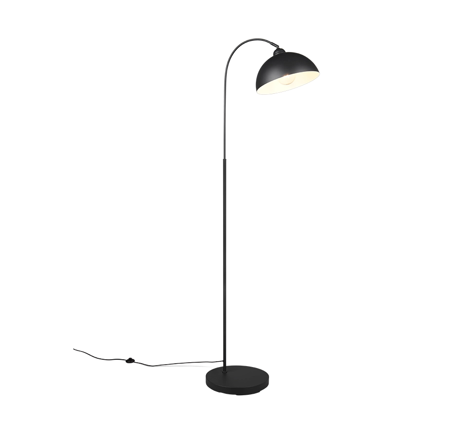 Piantana ad arco, metallo, nero, H 170 cm, Sierra