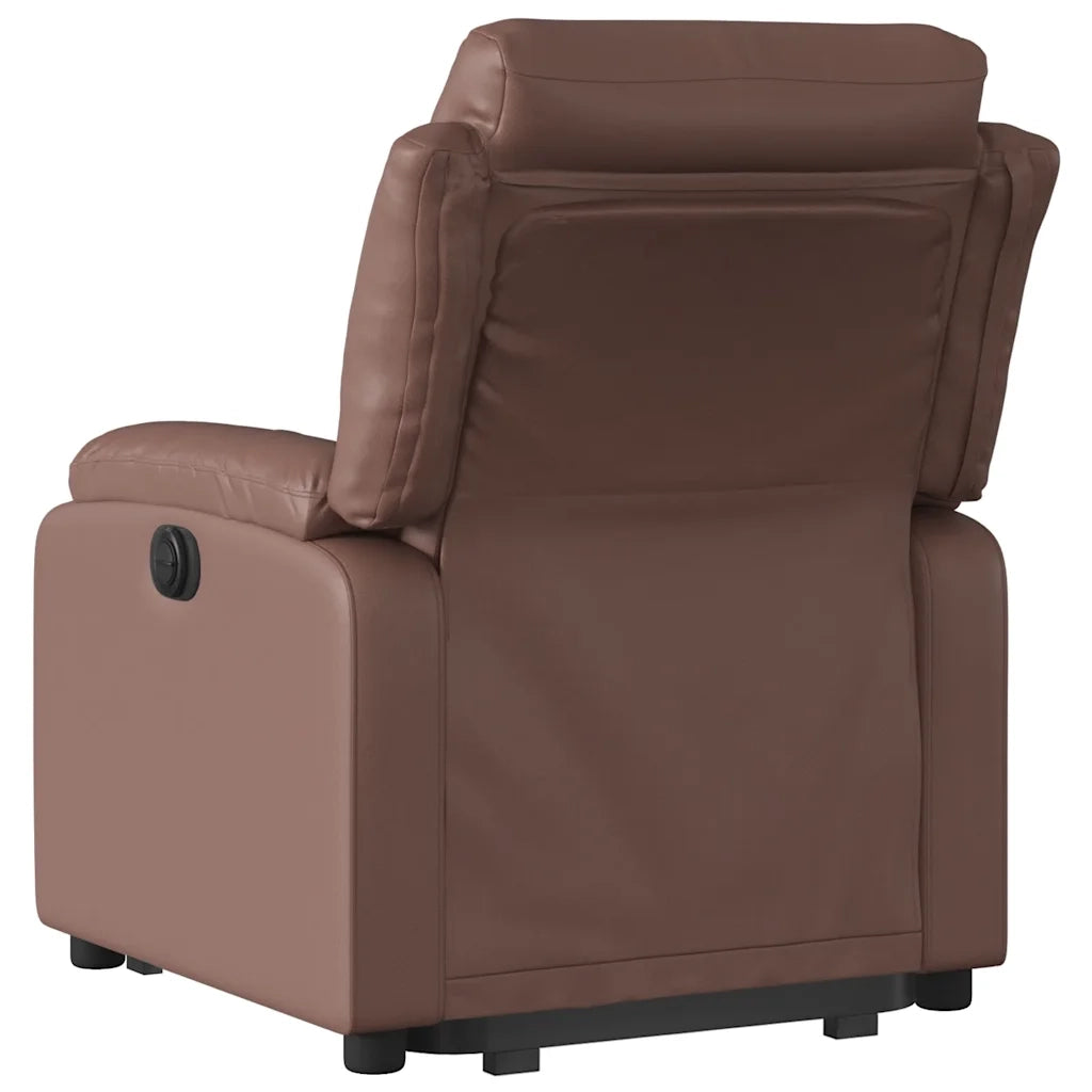 Poltrona Alzapersona Reclinabile Marrone in Similpelle 3205058