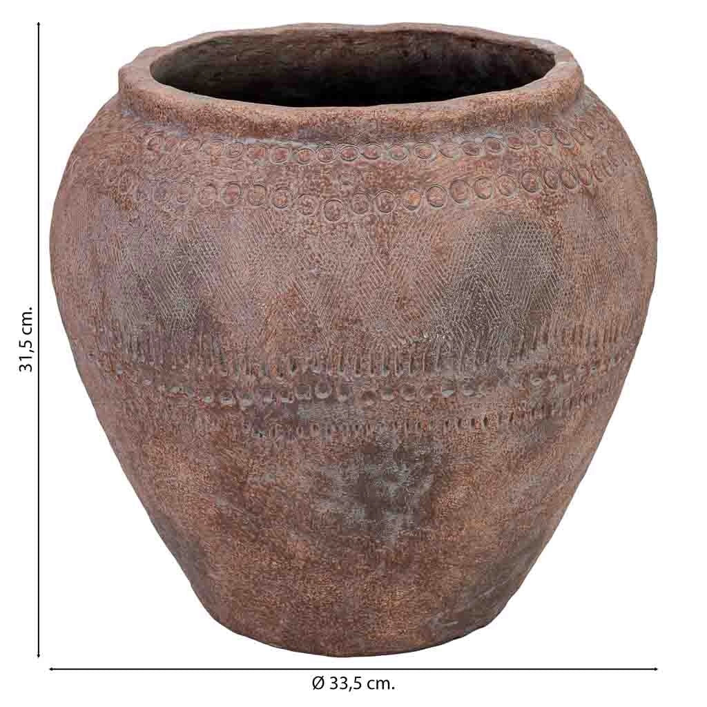 Vaso fibra di vetro marrone rossastro 33,5x33,5x31,5 cm