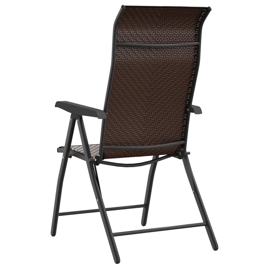 Sedie Pieghevoli da Giardino 8 pz Marroni in Polyrattan