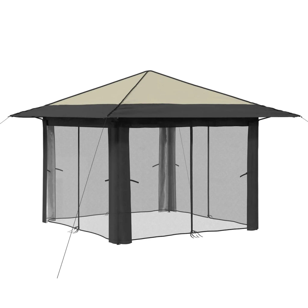 Gazebo con 4 Pareti 3,3 x 3,3 m Crema e Antracite 42036815