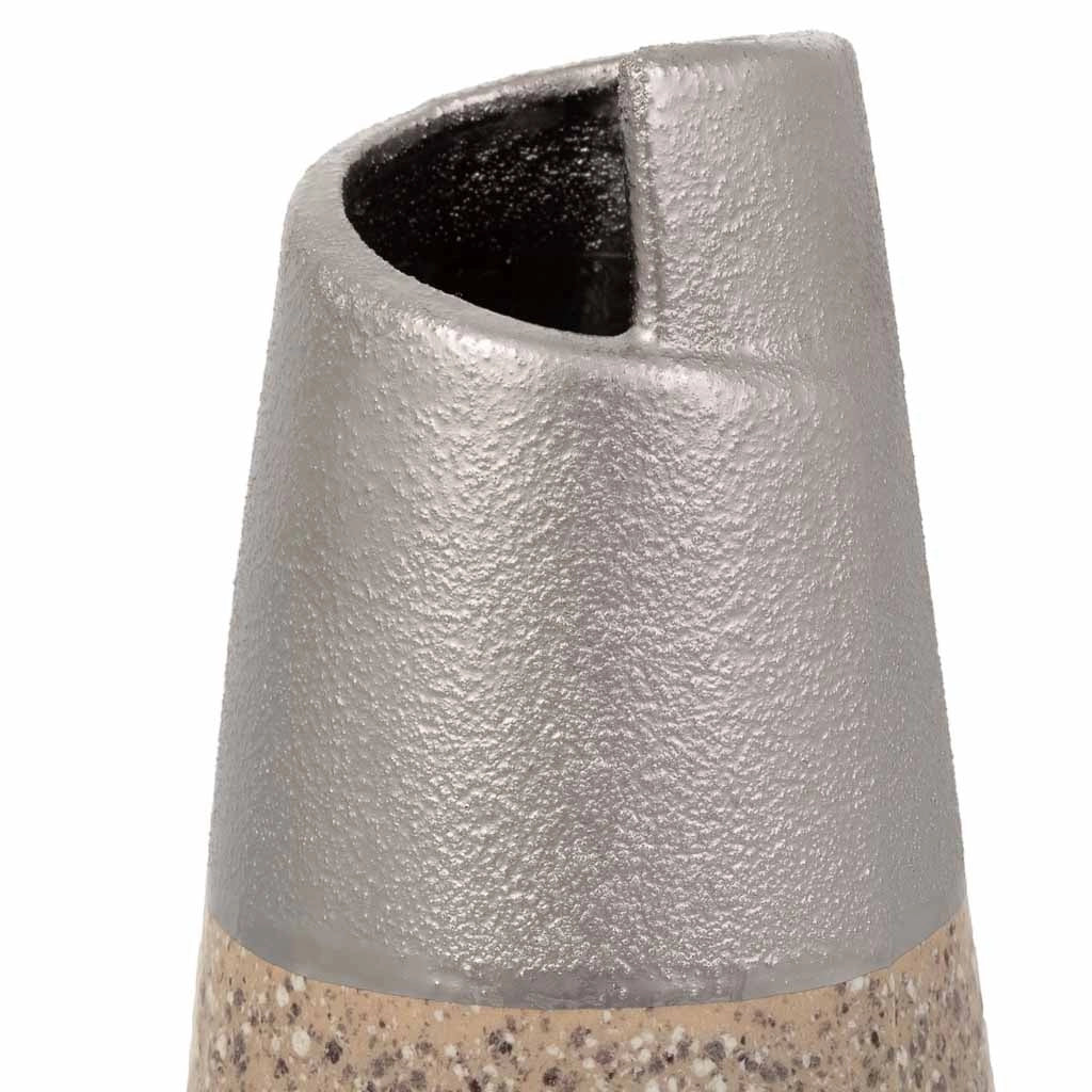Vaso in ceramica argento 12,5x12,5x28h