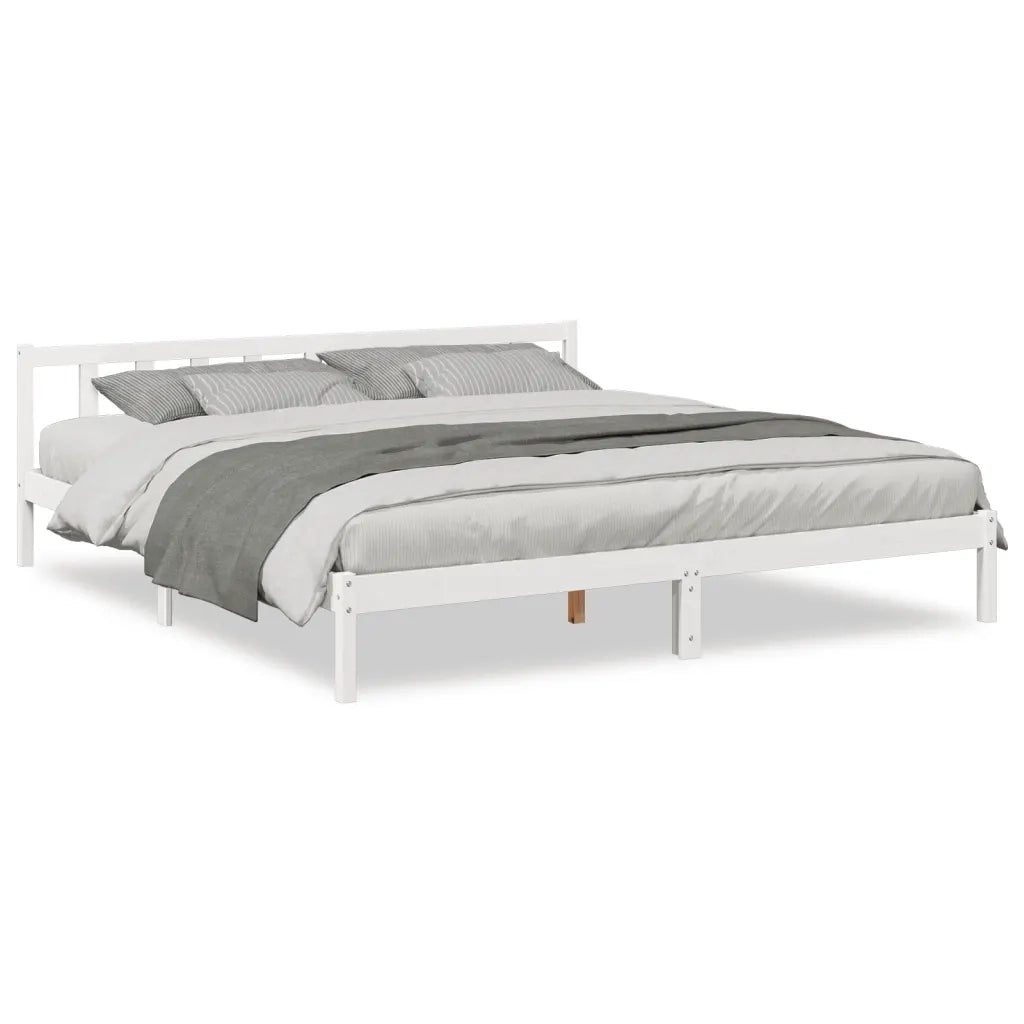 Letto Extra Lungo senza Materasso Bianco 180x210 cm in Pino 852439