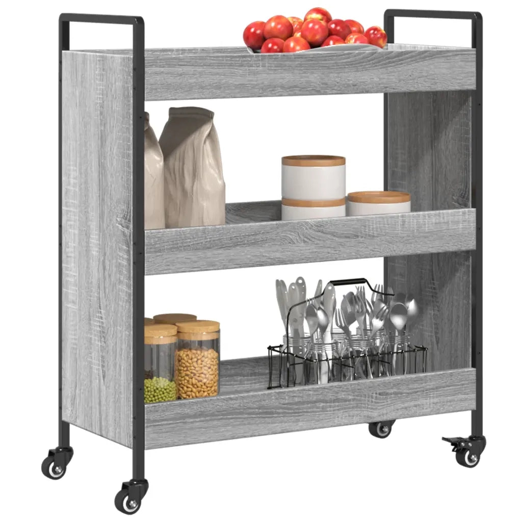 Carrello da Cucina Grigio Sonoma 70x30x82 cm Legno Multistrato CFW7933819