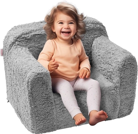 Sedile per bambini - Cuscino rimovibile - Seggiolino per bambini - Sedile per bambini portatile - Capacità di carico: 20 kg - Grigio - 46x63,5x52 cm