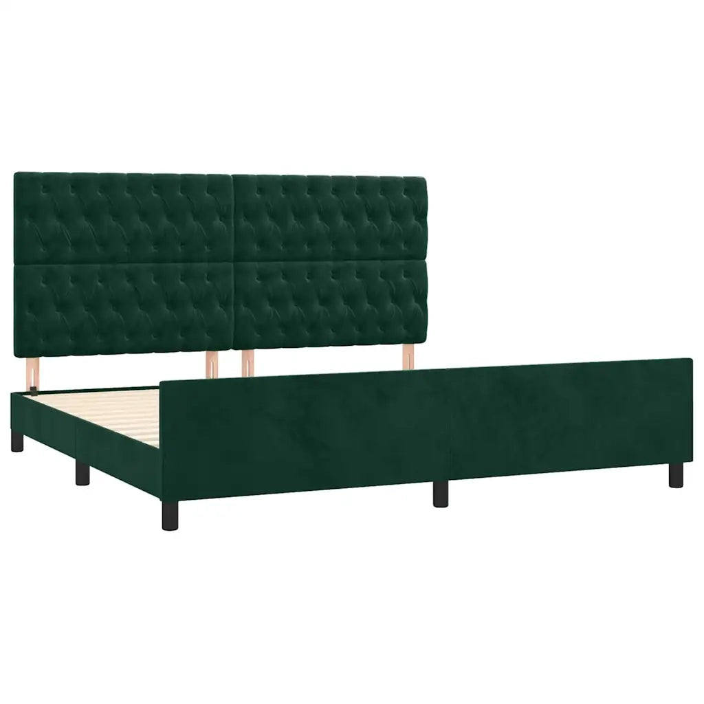 Giroletto senza Materasso Verde Scuro 200x200 cm in Velluto 3125961