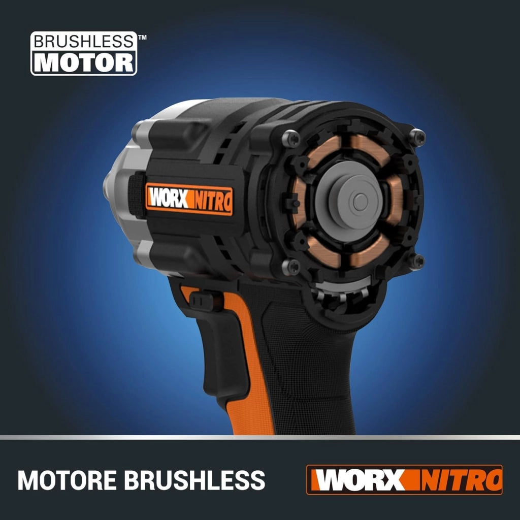 NITRO WX272.9 Avvitatore a impulsi a batteria da 20 V - 300 Nm con motore brushless - Solo utensile