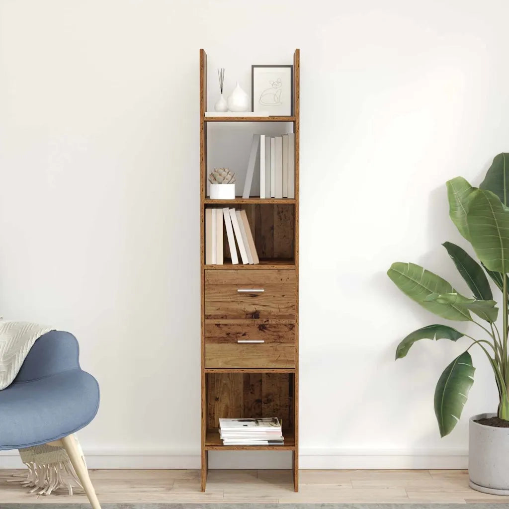 vidaXL Armadio per Libri Legno vecchio 40 x 35 x 180 cm