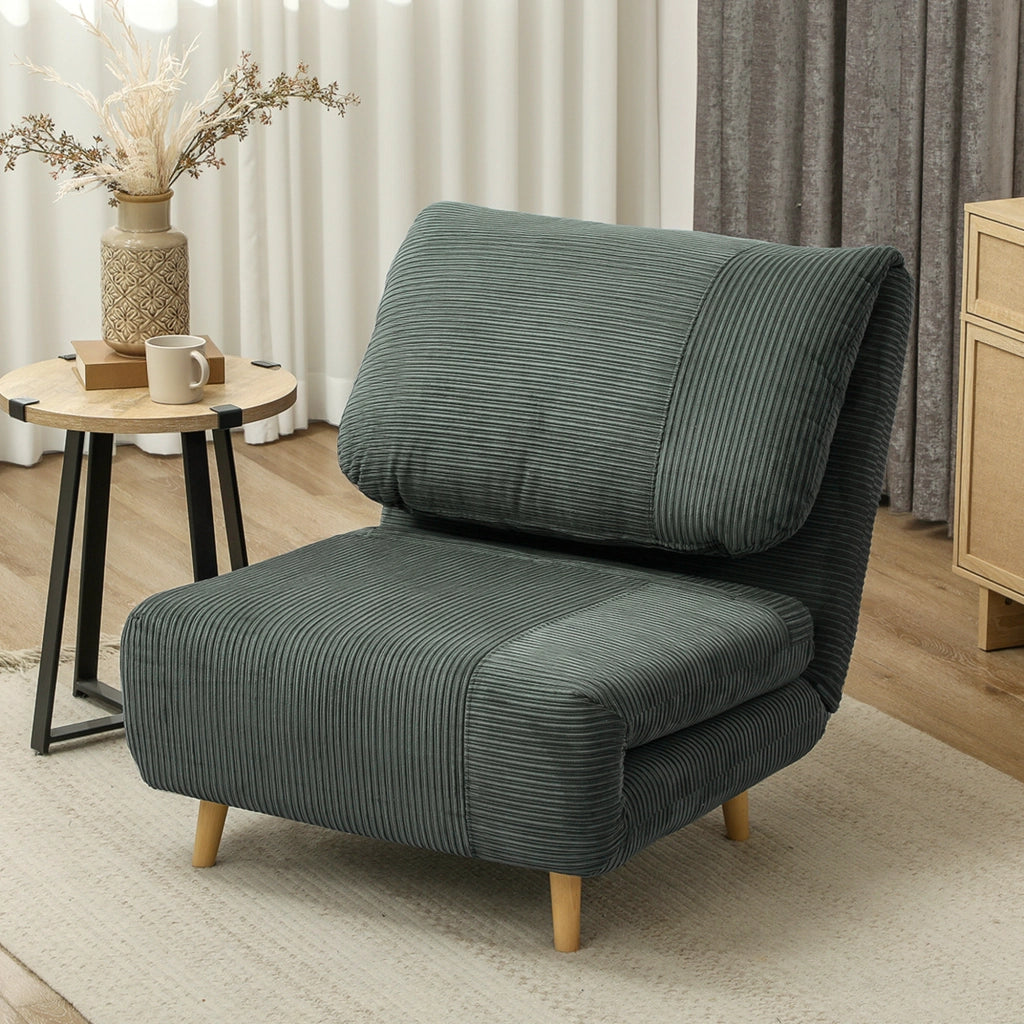 POLTRONA LETTO 82x89x83 cm 2 in 1 in poliestere verde