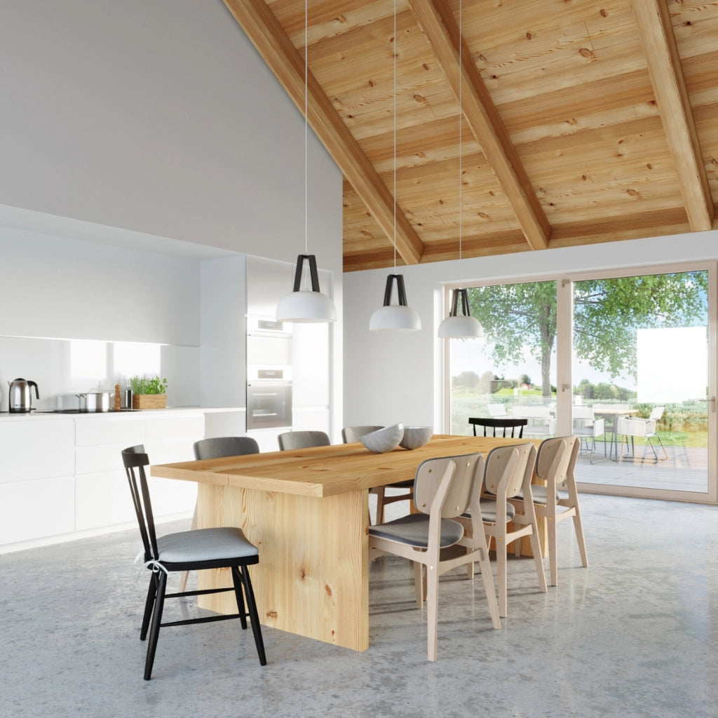 Lampada a sospensione Kupola bianca/legno nero Pure Lume