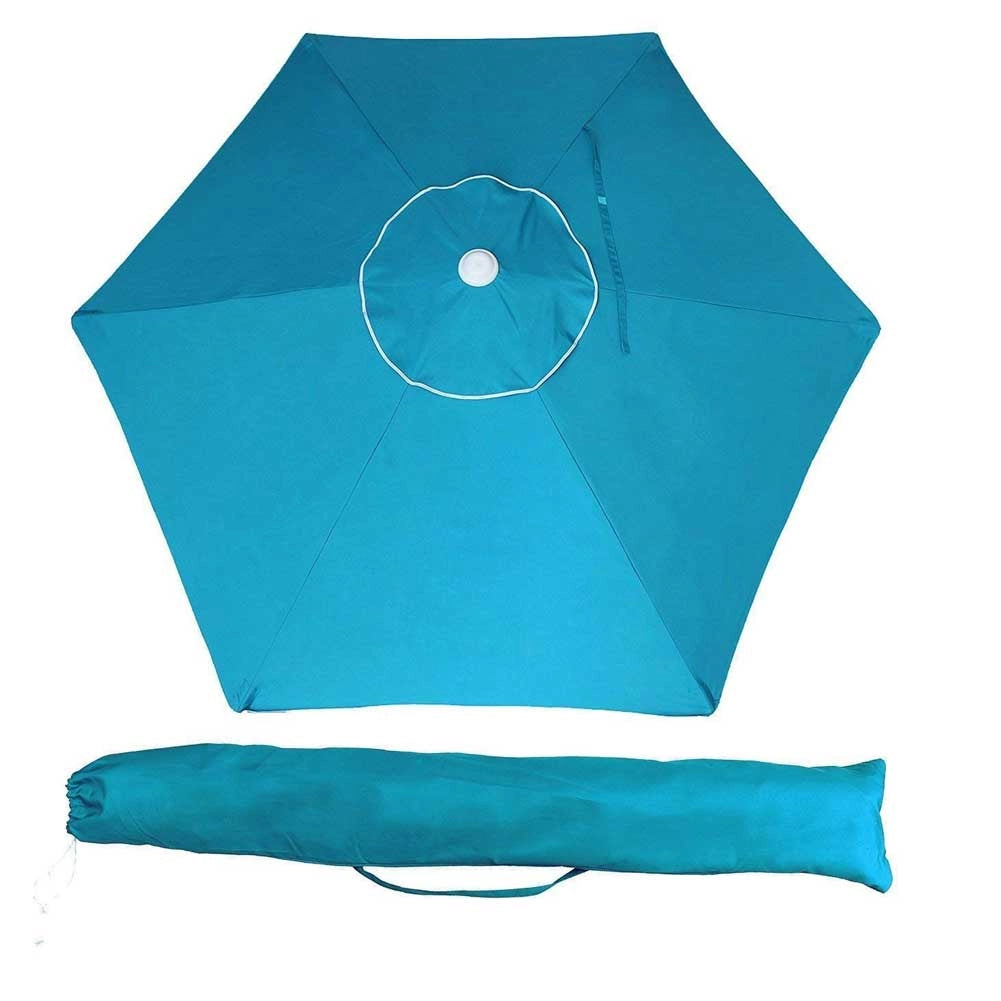 Ombrellone Mare Spiaggia Giardino Acciaio Inox Grande 210cm Azzurro con Custodia