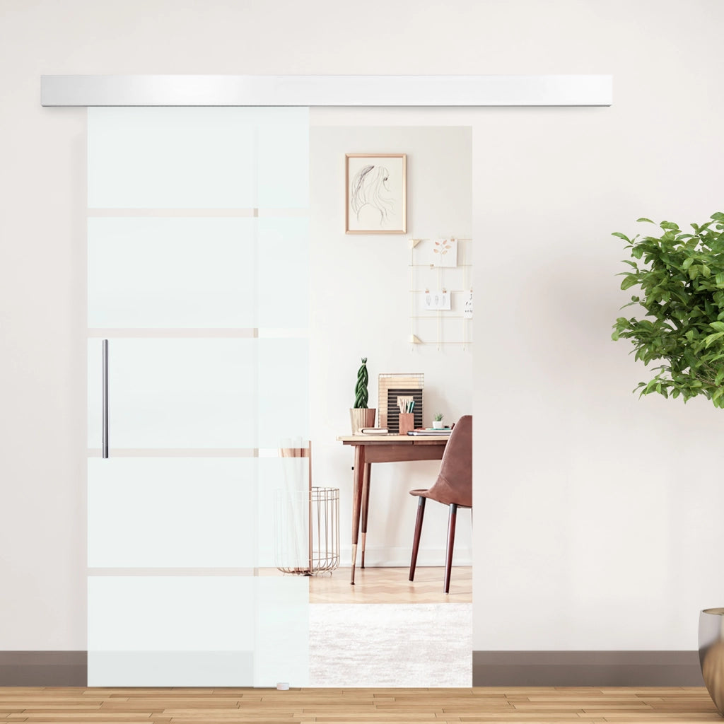 Porta scorrevole in vetro smerigliato satinato ¨C zephmum ¨C 210 cm