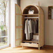 ARMADIO con porte curve 80 x 50 x 179 cm naturale in MDF e truciolare