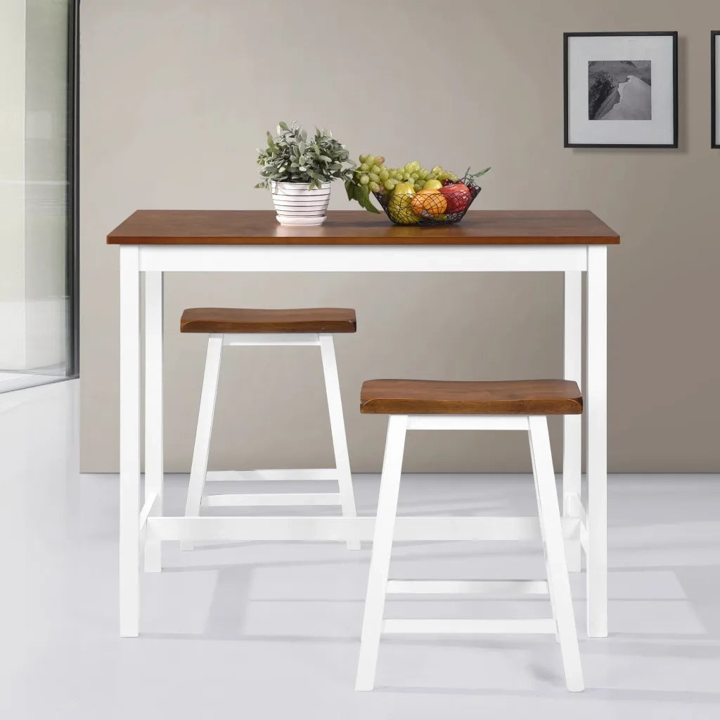 Set Tavolo da Bar e Sgabelli 3 pz in Legno Massello 245547
