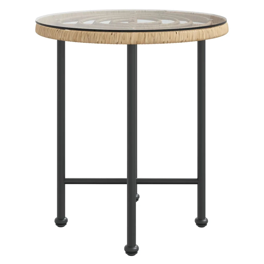Tavolo da Pranzo Ã˜50 cm Vetro Temperato e Acciaio cod mxl 34261