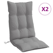 Cuscini per Sedia Schienale Alto 2 pz | Cuscini per sedie Grigio Tessuto Oxford