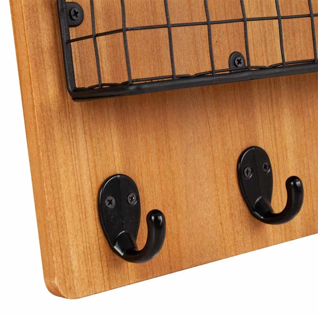 Appendiabiti con ripiani in legno e metallo marrone 23x6,5x38,5h