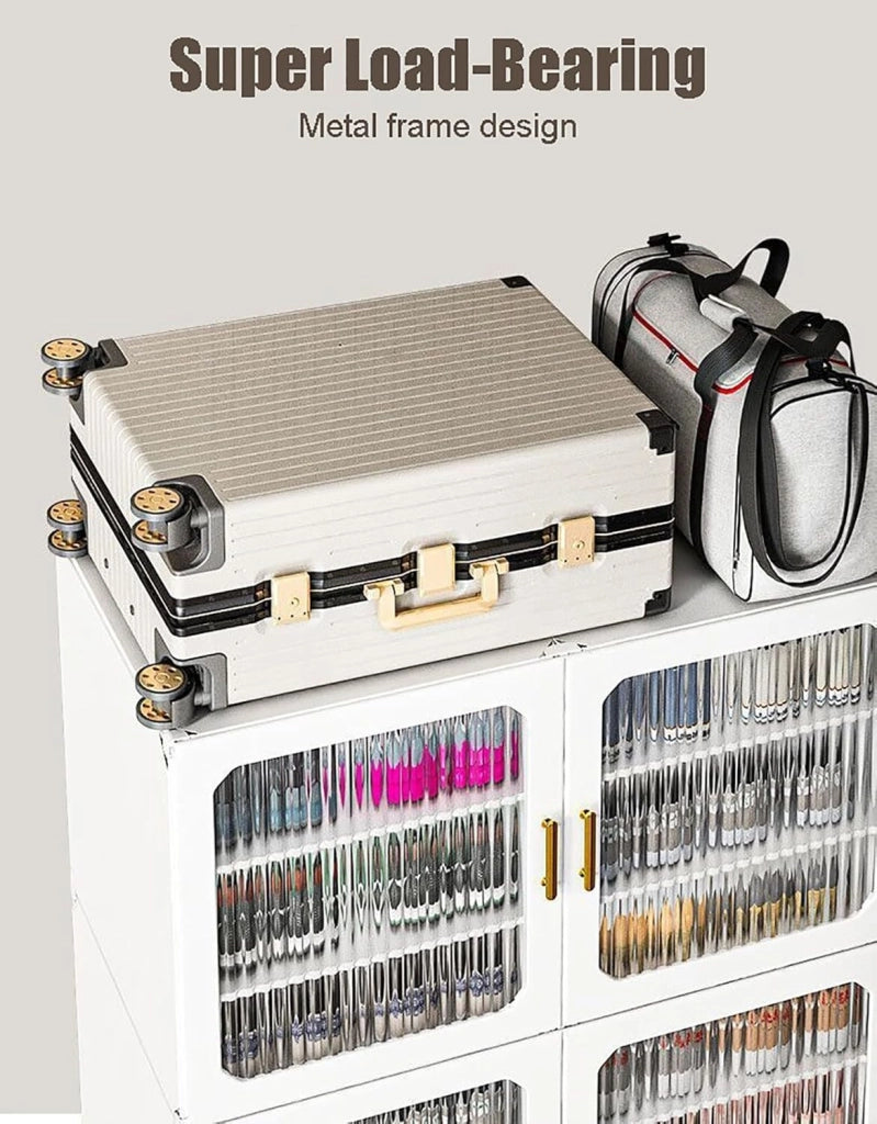 scarpiera Organizzatore per scarpiera per ingresso dell'armadio con porta magnetica, contenitori per scarpiera autoportanti per soggiorno, camera da letto, interni ed esterni, laminati regolabili