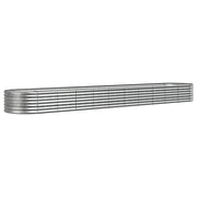 Fioriere | Cassetta per fiori | Letto Giardino Acciaio Zincato 440x80x36cm Argento