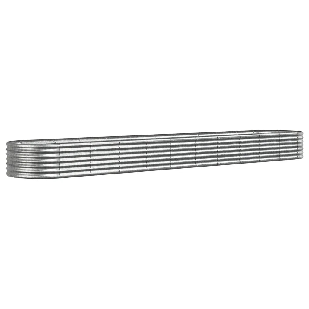 Fioriere | Cassetta per fiori | Letto Giardino Acciaio Zincato 440x80x36cm Argento