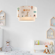 Lampada a Sospensione Lurgan per Cameretta Decorato con Giraffa - Bianco lux.pro