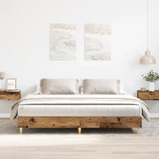 vidaXL Giroletto senza Materasso Legno Antico 160x200 cm in Truciolato